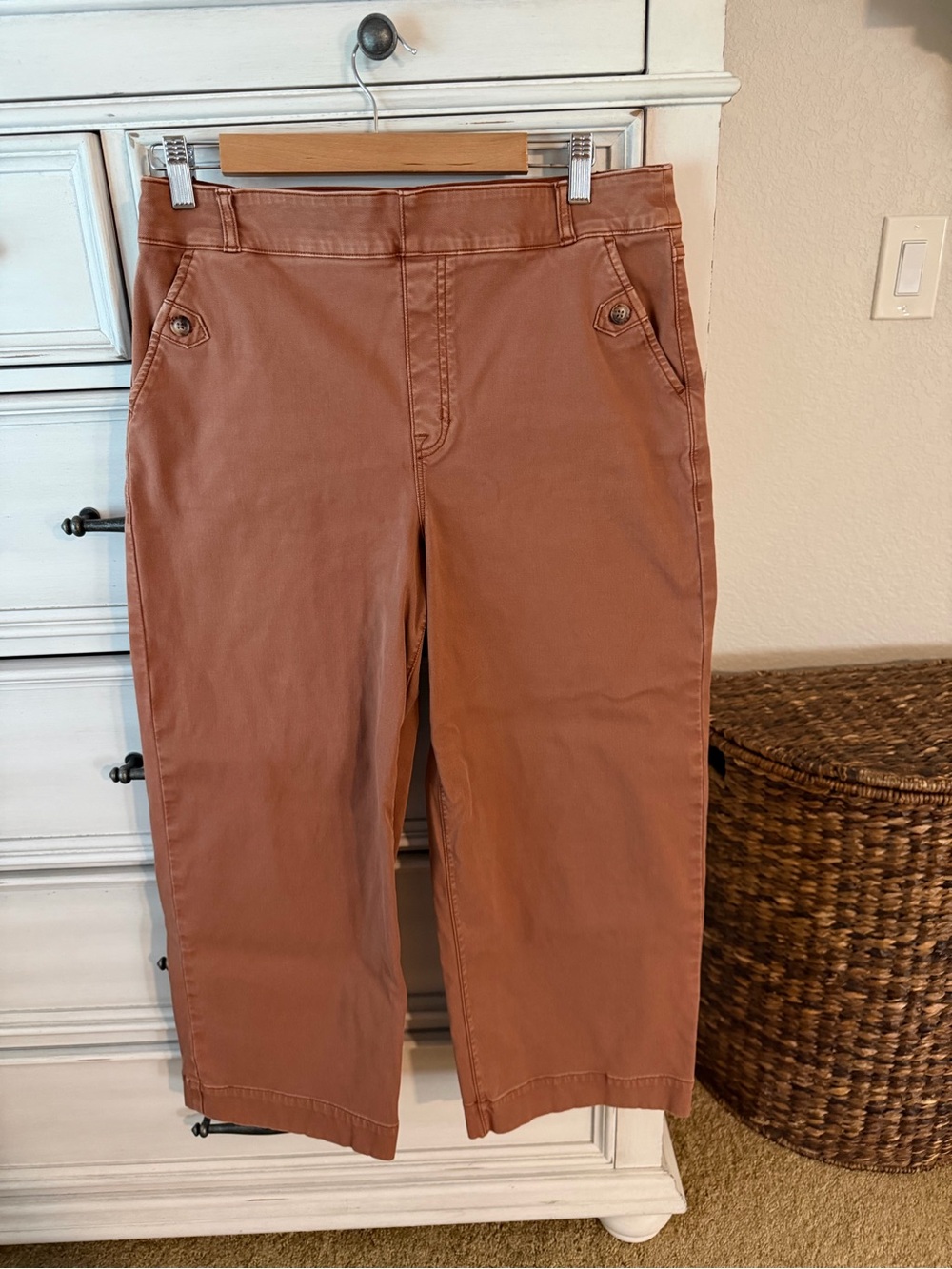 Spanx twill wide leg crops